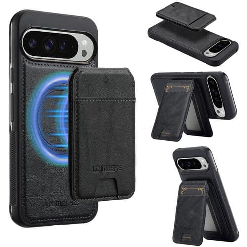 Funda para teléfono con tarjetero RFID desmontable y Magsafe para Google Pixel 10/10 Pro LC.IMEEKE L3 Series (negra)