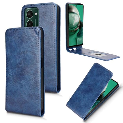 Funda de Cuero Magnética con Tapa Vertical para Teléfono Hmd Pulse / Pulse Pro / Pulse+ (Azul)