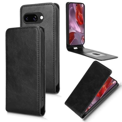 Funda de Cuero Magnética con Tapa Vertical para Google Pixel 9A (Negra)