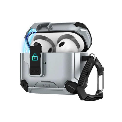 Estuche para Auriculares Magsafe Airpods 4 Con Soporte Magnético (Negro y Gris)