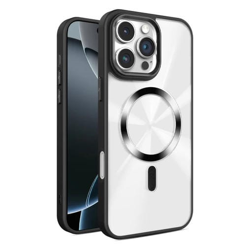 Funda para Teléfono Magsafe iPhone 16 Pro Textura Cd Brillante (Negra)