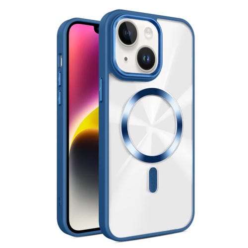 Funda para Teléfono Magsafe iPhone 14 Plus Textura Cd Brillante (Azul Real)