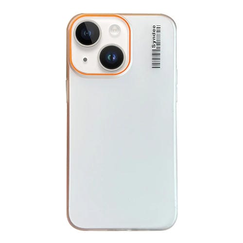 Funda para Teléfono PC iPhone 14 Plus Translúcida Tacto Piel Arena Suave (Blanco Transparente)