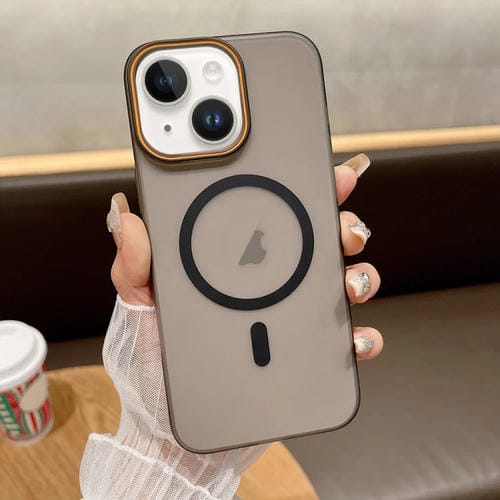 Funda para Teléfono PC con Imán Magsafe Tacto Suave y Arena para iPhone 14 Plus (Negro Claro)