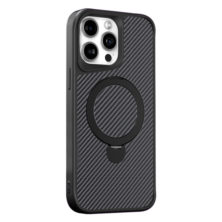 Funda para Teléfono Magsafe 360 iPhone 12 Pro Max Soporte Fibra de Carbono (Negro)