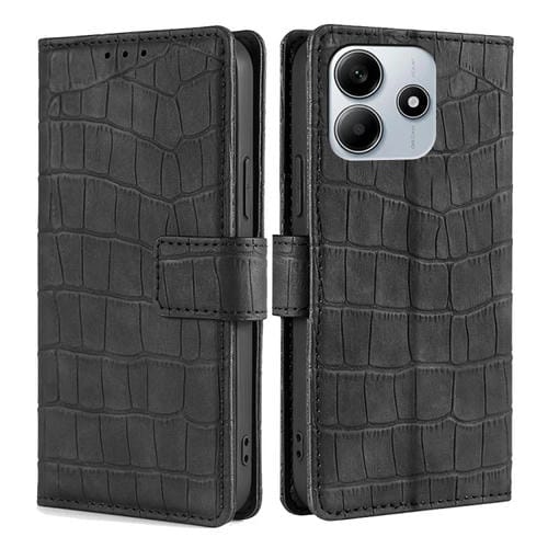 Funda de Piel con Cierre Magnético y Diseño de Cocodrilo para Redmi Note 14 5G (Negra)