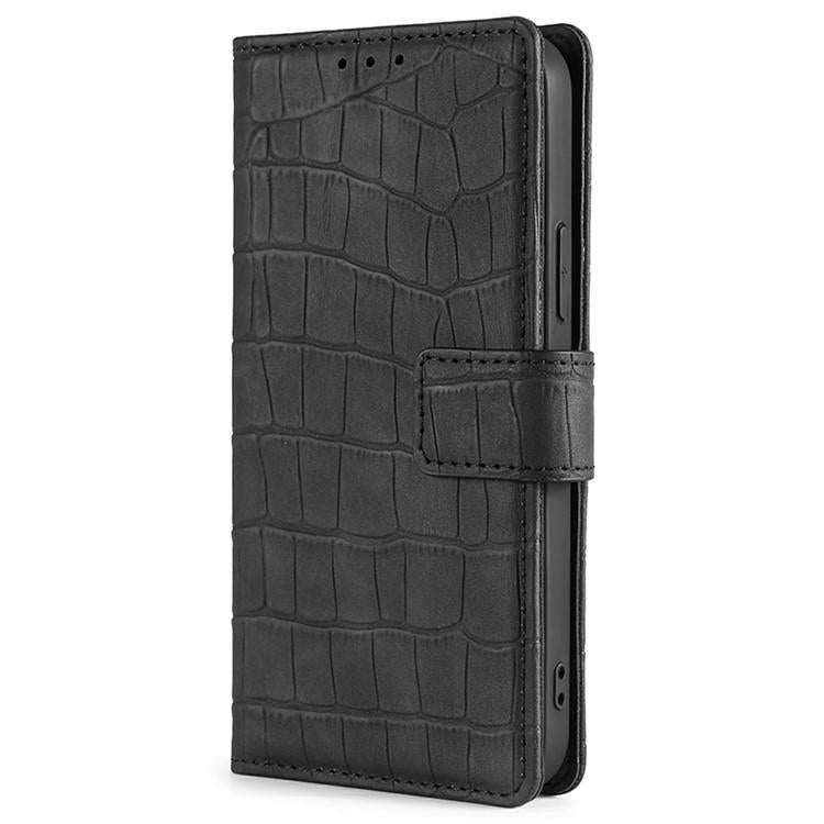 Funda de piel de cocodrilo con cierre magnético para Redmi A5 4G (171,7 mm) (Negro)