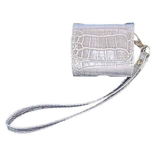 Funda Protectora Para Auriculares Airpods 4 Textura Cocodrilo (Plateada)