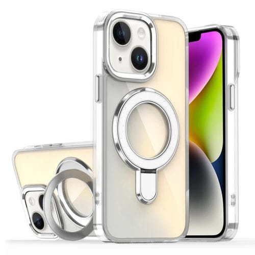 Estuche para Teléfono con Soporte Magsafe para iPhone 14/13 con Revestimiento Degradado y Decoloración (Transparente)
