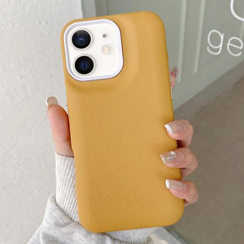 Funda de Cuero con Textura para iPhone 11 (Amarilla)