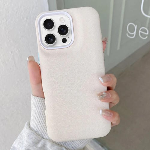 Funda de Cuero para iPhone 16 Pro Max Función Protección (Blanca)