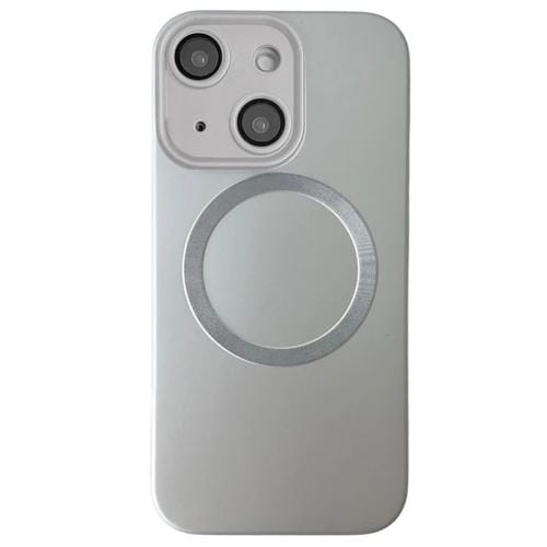 Funda para Teléfono TPU Magsafe iPhone 14 Textura Cd Pintura Metalizada (Plateada)