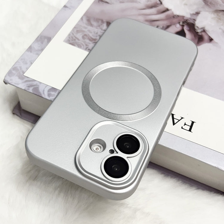 Funda para Teléfono TPU Magsafe iPhone 12 Pro Max Textura Cd Pintura Metalizada (Plateada)