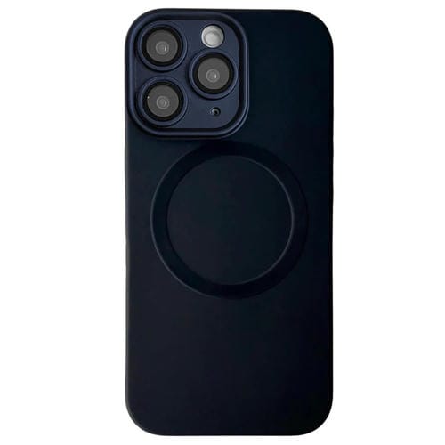 Funda para Teléfono TPU Magsafe iPhone 11 Pro Max Textura Cd Pintura Metalizada (Negra)