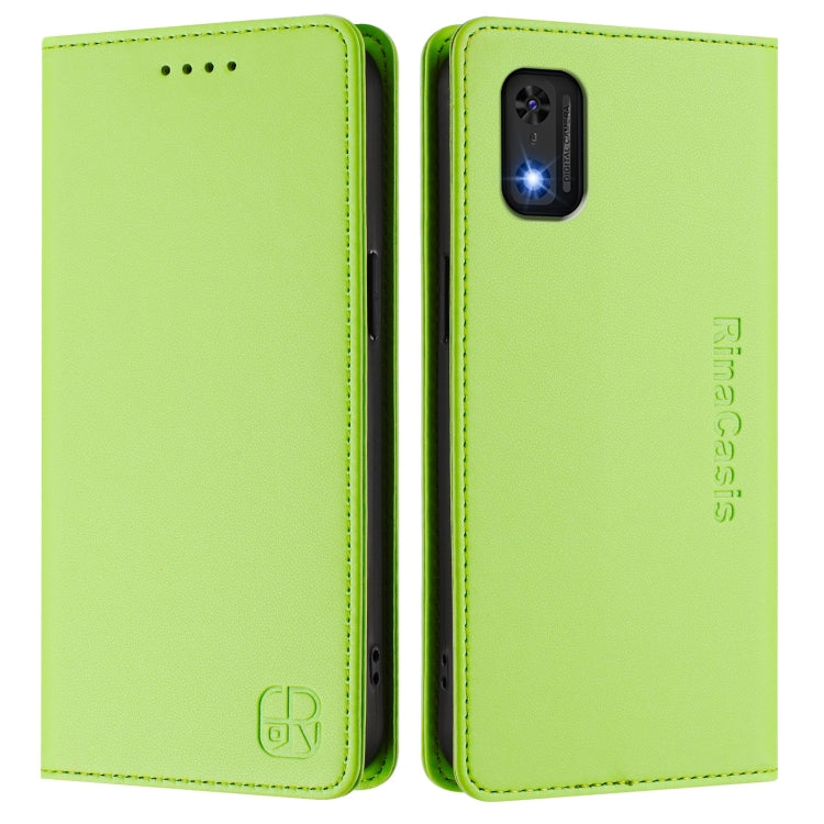 Funda de Cuero con Doble Pliegue y Succión Magnética Rfid para Itel A23 Pro/A17/Tecno Pop 5 Rc01 (Verde)