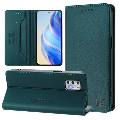 Funda Cuero Motorola Moto G Stylus 4G 2021 Rc01 Doble Pliegue Succión Magnética (Verde Oscuro)