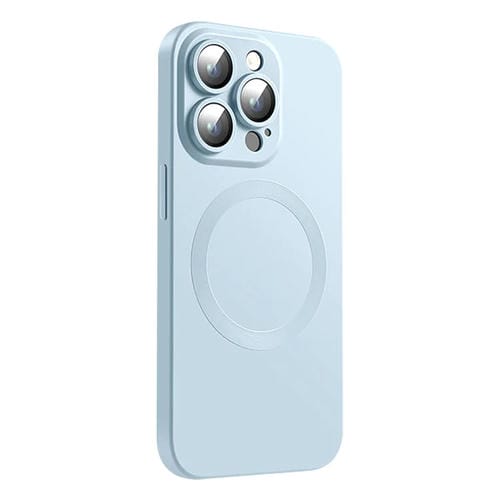 Funda de Silicona Líquida Magsafe para iPhone 15 Pro Max (Gris Claro y Azul)