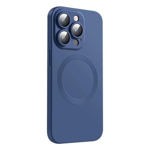 Funda de Silicona Líquida Magsafe con Textura de Cd para iPhone 15 Pro Max (Azul Medianoche)