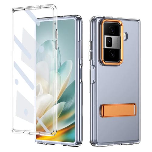 Funda híbrida TPU para PC con soporte para hielo para Honor Magic Vs3 (Naranja)