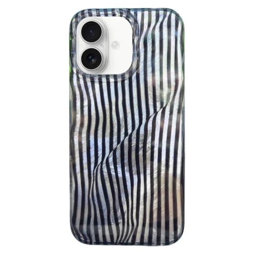 Funda TPU Doble Capa Imd para iPhone 16 (Rayas de Papel Plisadas)