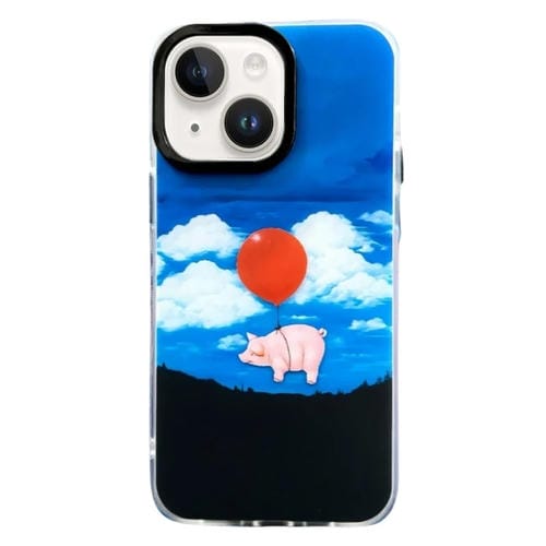 Funda TPU Doble Capa iPhone 15 Patrón Imd Cerdo Globo