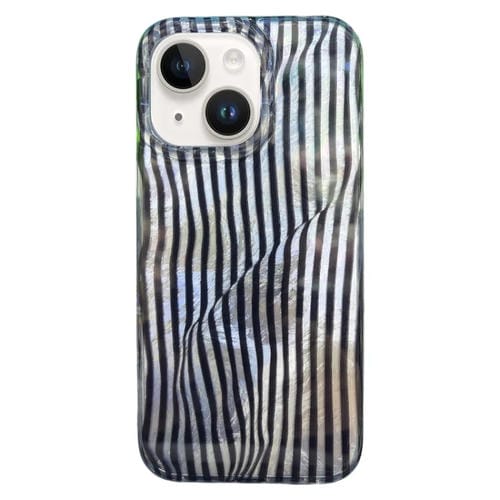 Funda TPU Doble Capa Imd iPhone 14 Patrón Rayas de Papel Plisadas