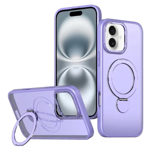 Estuche para Teléfono Wing Series Gen2 con Soporte de Anillo Metal Magsafe para iPhone 16 (Morado Claro)