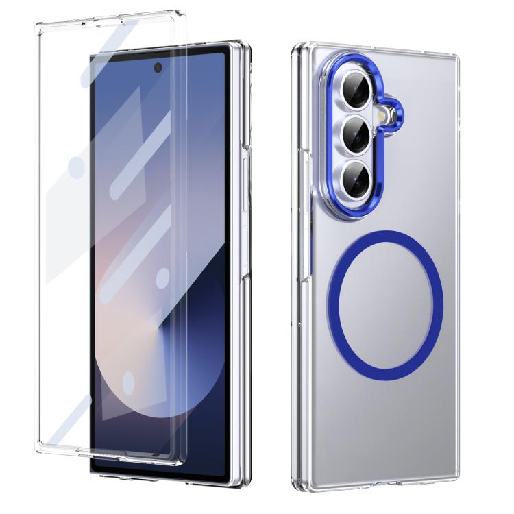 Funda de PC transparente con MagSafe integrado para Samsung Galaxy Z Fold7 5G (azul real)