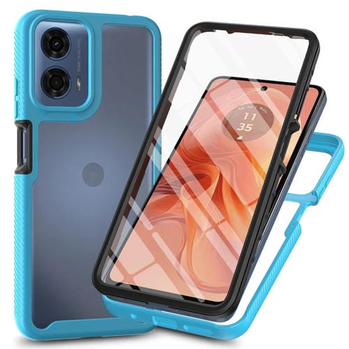 Funda para Teléfono PC + TPU con Película Pet para Motorola Moto E14 / G24 / G04 / G04S (Azul Cielo)