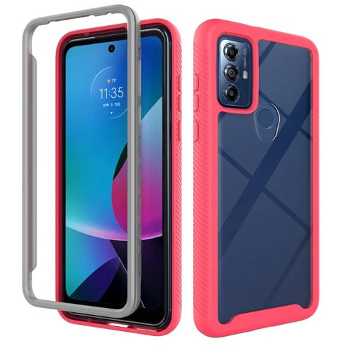 Funda para Motorola Moto G Play 2023 de PC y TPU Transparente con Diseño Cielo Estrellado (Rosa)