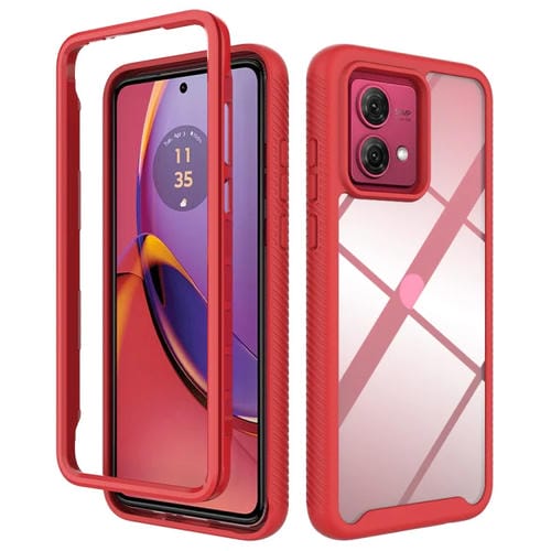 Funda de TPU Transparente para Motorola Moto G84 a Prueba de Golpes con Diseño Cielo Estrellado (Rojo)