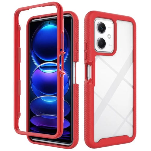 Funda de Teléfono de TPU Transparente a Prueba de Golpes con Diseño de Cielo Estrellado para Redmi Note 12 5G (Rojo)