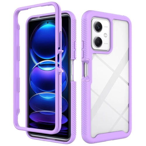 Funda para Teléfono Xiaomi Poco X5 Starry Sky de Color Sólido a Prueba de Golpes de TPU Transparente para PC (Morado)