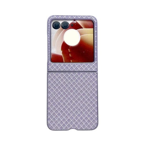 Funda para Teléfono Motorola Razr 50 con Diseño de Rombos y Diamantes Brillantes (Morado)