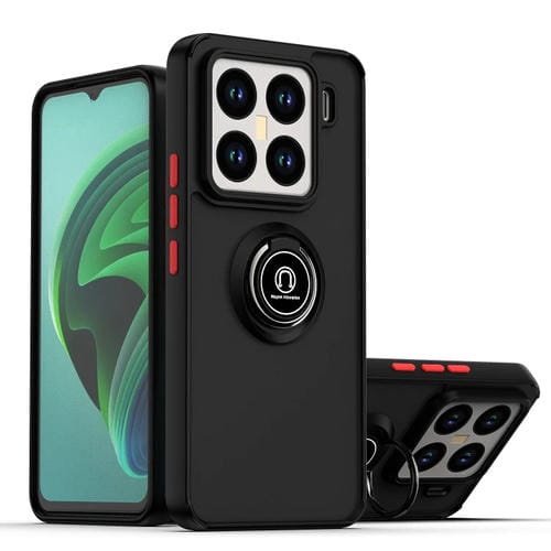 Funda De Tpu + Pc Con Anillo Para Xiaomi 15 Pro Q Shadow 1 Series (Negro Y Rojo)