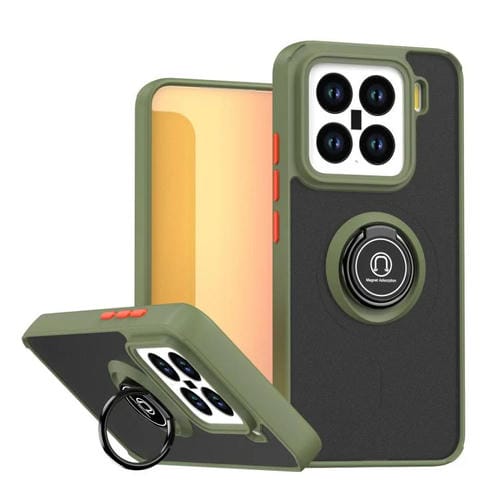 Funda de TPU + PC con anillo para Xiaomi 15 Q Shadow 1 Series (verde militar)