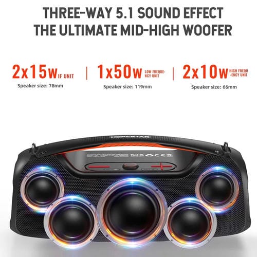 Altavoz Bluetooth Hopestar A60 Portátil Para Exteriores 100 W Resistente Agua IPX6 Con Micrófono (Camuflaje)