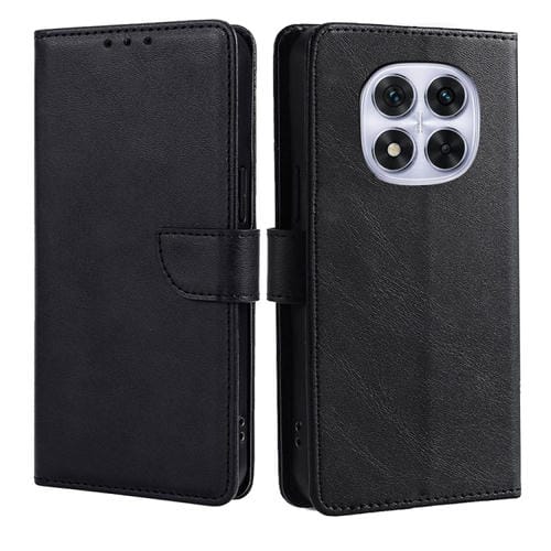 Funda de Cuero con Tapa y Hebilla con Textura de Becerro para Redmi Note 14 Pro 5G (Negro)