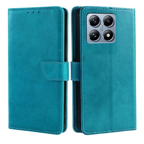 Funda de Piel Sintética con Tapa y Hebilla para Xiaomi Mi 14T Pro 5G (Azul Claro)