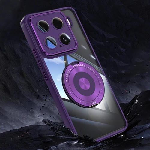 Funda Híbrida De Acrílico Tpu Con Soporte Magsafe Para Xiaomi 15 360 (Morado)
