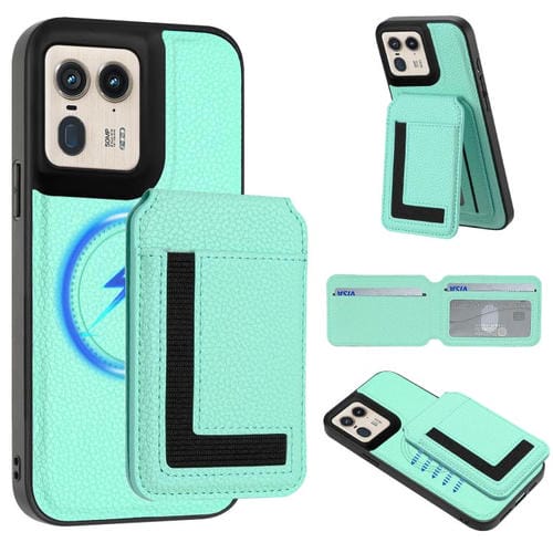 Funda para Teléfono Motorola Moto X50 Ultra Cx01 con Tarjetero Magnético Desmontable Magsafe (Verde Menta)