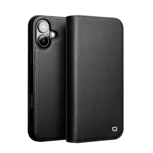 Funda Cuero Genuino Qialino Classic Gen2 para iPhone 16 (Negro)