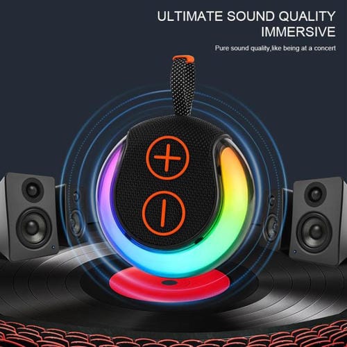 Altavoz Bluetooth Portátil Con Luz RGB Para Exteriores Subwoofer De Escritorio (Gris)