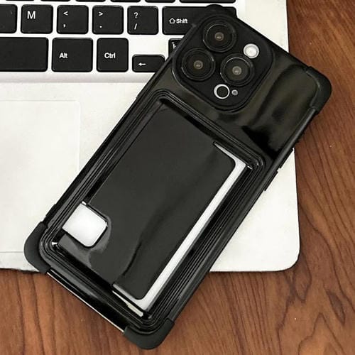 Funda TPU con Ranura para Tarjeta Lateral para iPhone 12 Pro (Negra)