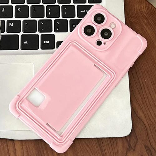 Funda TPU con Ranura para Tarjeta Lateral para iPhone 16 Pro Max (Rosa)