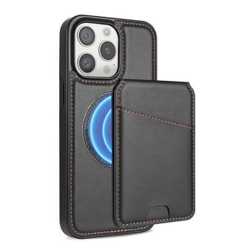 Funda para teléfono Magsafe iPhone 11 Pro Max con tarjetero desmontable (Negra)