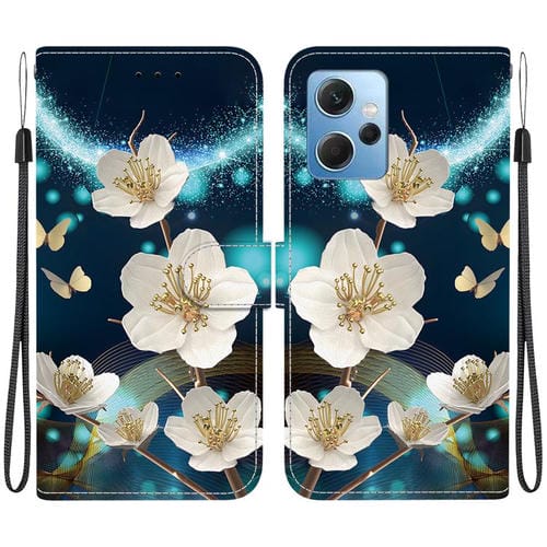 Funda de Cuero con Dibujo de Colores y Textura de Cristal Global para Redmi Note 12 4G (Magnolia)