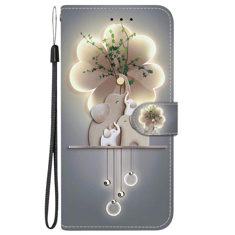 Funda de Cuero con Dibujo y Textura de Cristal para OnePlus Nord 4 (Elefantes)