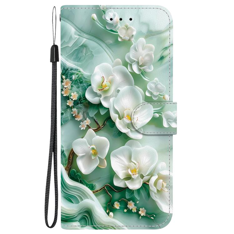 Funda de Cuero OnePlus Nord CE4 5G con Dibujo de Colores y Textura de Cristal (Flores de Jade)