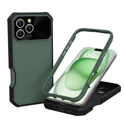 Funda híbrida TPU y PC Magsafe para iPhone 16 Pro Max (Verde Militar)